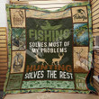 Fishing And Hunting Solves Most Of My Problems Quilt Blanket Great Customized Gifts For Birthday Christmas Thanksgiving Perfect Gifts For Hunting And Fishing Lover