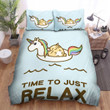 Unicorn Time To Just Relax Bed Sheets Spread Duvet Cover Bedding Sets