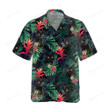 Black Cat And Tropical Hawaiian Shirt