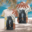 Black Poodle & The Brown Leaves Poodle Hawaiian Shirt
