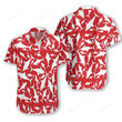 Shark Pattern Red Hawaiian Shirt