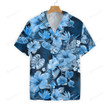 Blue Floral Flower Hawaiian Shirt