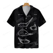 Golf Club Blueprint Style Hawaiian Shirt