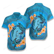 Marquesas Islands Blue Plumeria Animal Tattoo Hawaiian Shirt