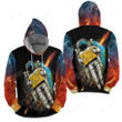 Funny Astronaut Escaping From Earth Digital Art 3d Full Over Print Hoodie Zip Hoodie Sweater Tshirt