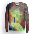 Girl Looking At The Moon From Earth Digital Art 3d Full Over Print Hoodie Zip Hoodie Sweater Tshirt
