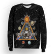 Astronaut & Planets In The Solar System Triangle Illustration 3d Full Over Print Hoodie Zip Hoodie Sweater Tshirt