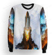Space Shuttle Launching Digital Art 3d Full Over Print Hoodie Zip Hoodie Sweater Tshirt