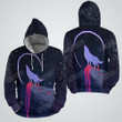 Lonely Wold Crescent Moon 3d Full Over Print Hoodie Zip Hoodie Sweater Tshirt