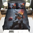 Halloween Demon Holding A Red Heart Bed Sheets Spread Duvet Cover Bedding Sets