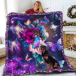 Rottweiler Magical Purple Flowers Butterflies Quilt Blanket Great Customized Blanket Gifts For Birthday Christmas Thanksgiving
