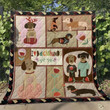 I Love Dachshund Quilt Blanket Great Customized Blanket Gifts For Birthday Christmas Thanksgiving