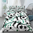 Lovely Panda Bamboo Pattern Cotton Bed Sheets Spread Comforter Duvet Cover Bedding Sets