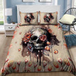 Skull And Flowers Art Bedding Set Bed Sheets Spread Comforter Duvet Cover Bedding Sets