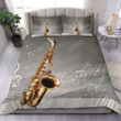 Saxophone Grey Bedding Set Cotton Bed Sheets Spread Comforter Duvet Cover Bedding Sets
