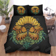 Sunflower Butterfly Illustration Bed Sheets Spread Comforter Duvet Cover Bedding Sets