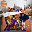 Black Couple Kiss Custom Name Duvet Cover Bedding Set