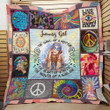 January Hippie Girl The Soul Of A Gypsy The Heart Of A Hippie Quilt Blanket Great Customized Blanket Gifts For Birthday Christmas Thanksgiving