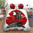 Halloween The Headless Horseman In Red Sky Background Bed Sheets Spread Duvet Cover Bedding Sets