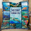 Sea Turtle Be Not Afraid Of Gping Slowly Be Afraid Only Of Standing Still Quilt Blanket Great Customized Blanket Gifts For Birthday Christmas Thanksgiving