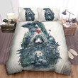 Three Eyed Raven & White Wolf Dark Surreal Artwork Bed Sheet Spread Comforter Duvet Cover Bedding Sets
