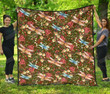 Dragonfly With Flowers Quilt Blanket Great Customized Blanket Gifts For Birthday Christmas Thanksgiving