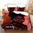 Personalized Black Girl Cotton Bed Sheets Spread Comforter Duvet Cover Bedding Sets Perfect Gifts For Daughter Girlfriend Wife
