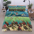 Swimming Under The Sea Coral Pattern Cotton Bed Sheets Spread Comforter Duvet Cover Bedding Sets