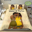 Black Sis And Besties Personalized Custom Name Duvet Cover Bedding Set