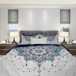 Blue And Gray Mandala Bed Sheets Spread Duvet Cover Bedding Set