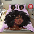 Afro Girl Custom Name Duvet Cover Bedding Set