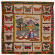 Butterfly Various Butterflies Vintage Farm Quilt Blanket Great Customized Blanket Gifts For Birthday Christmas Thanksgiving
