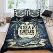 3D Sea Turtles Dig The Dark Cotton Bed Sheets Spread Comforter Duvet Cover Bedding Sets