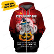 Personalized Pitbull Dog And Pumpkin Piss Buddy Off, Buddy Will Stab You So Hard Custom Name 3D All Over Print Hoodie, Zip-up Hoodie