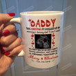 Personalized Photo Custom Name Mug, Dear Daddy This Christmas I'm Snuggle Up In Mommy Tummy Can't Wait To Meet You Ultrasound Image Mug, Love The Bump Pregnancy Announcement Mug For New Mom New Dad