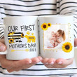 Personalized First Mother's Day Sunflower Bear 11 Oz 15 Oz Coffee Mug
