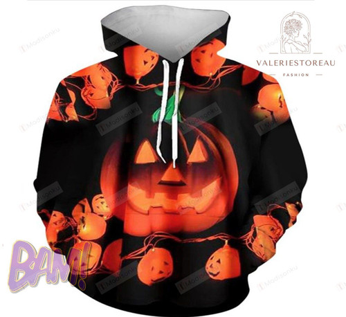 Angry Pumpkin Halloween 3D All Over Print Hoodie, Zip-up Hoodie