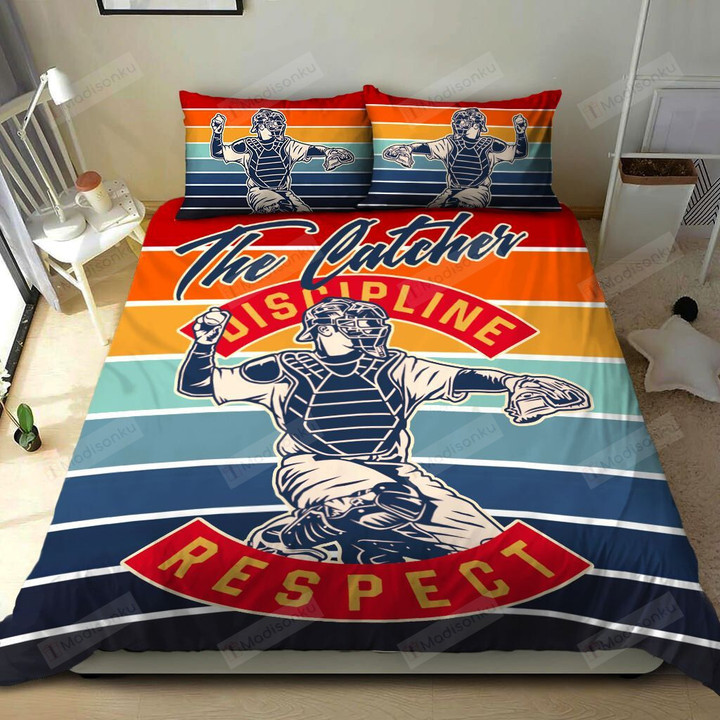 Baseball The Catcher Discipline Respect Cotton Bed Sheets Spread Comforter Duvet Cover Bedding Sets
