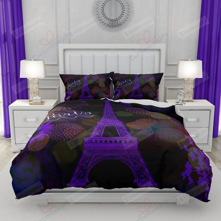 Paris Cotton Bed Sheets Spread Comforter Duvet Cover Bedding Sets