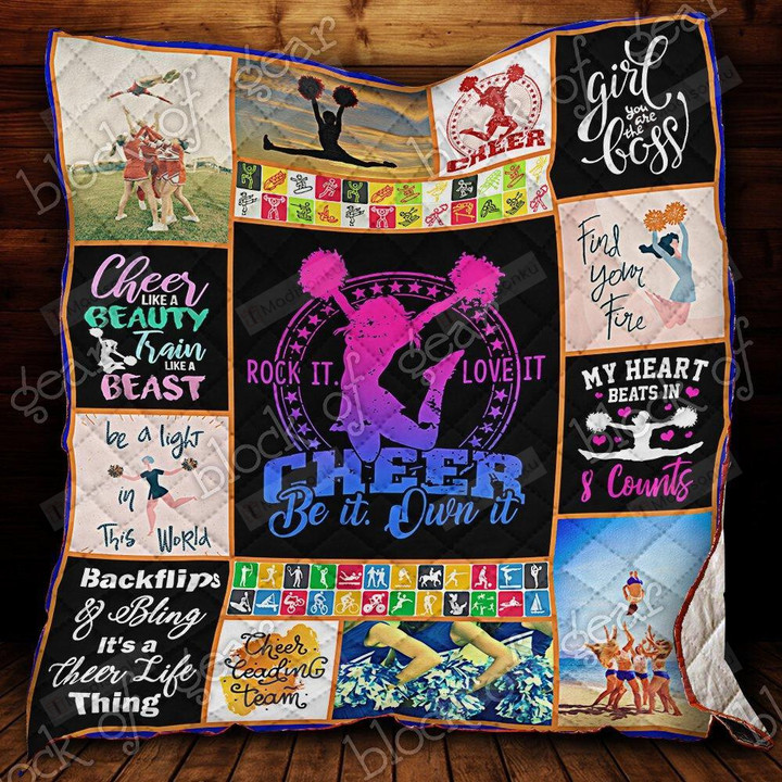 Cheerleading Rock It Love It Be It Own It Quilt Blanket Great Customized Blanket Gifts For Birthday Christmas Thanksgiving