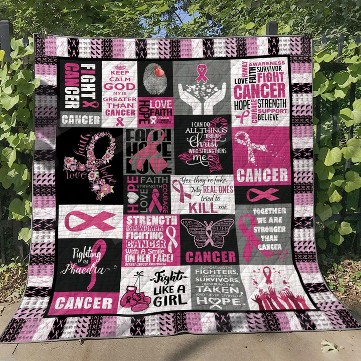 Breast Cancer Awareness My Real Ones Tried To Kill Me Quilt Blanket Great Customized Gifts For Birthday Christmas Thanksgiving Perfect Gifts For Breast Cancer Awareness