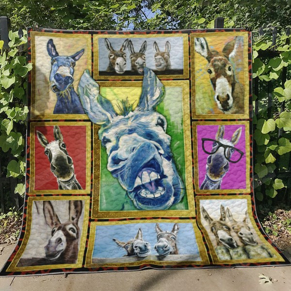 Donkey Funny Quilt Blanket Great Customized Gifts For Birthday Christmas Thanksgiving Perfect Gifts For Donkey Lover