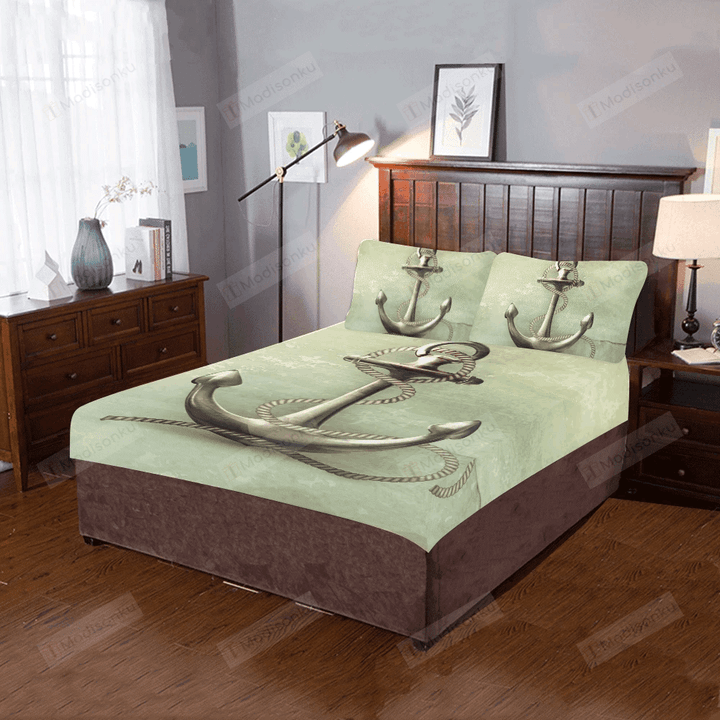 Anchor Cotton Bed Sheets Spread Comforter Duvet Cover Bedding Sets