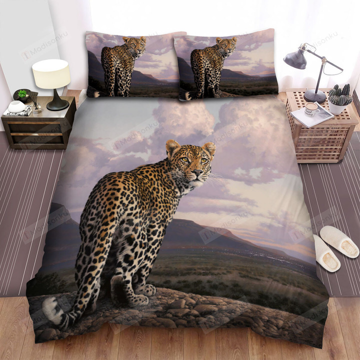 The Wild Animal - Leopard Turning Back His Head Art Bed Sheets Spread Duvet Cover Bedding Sets