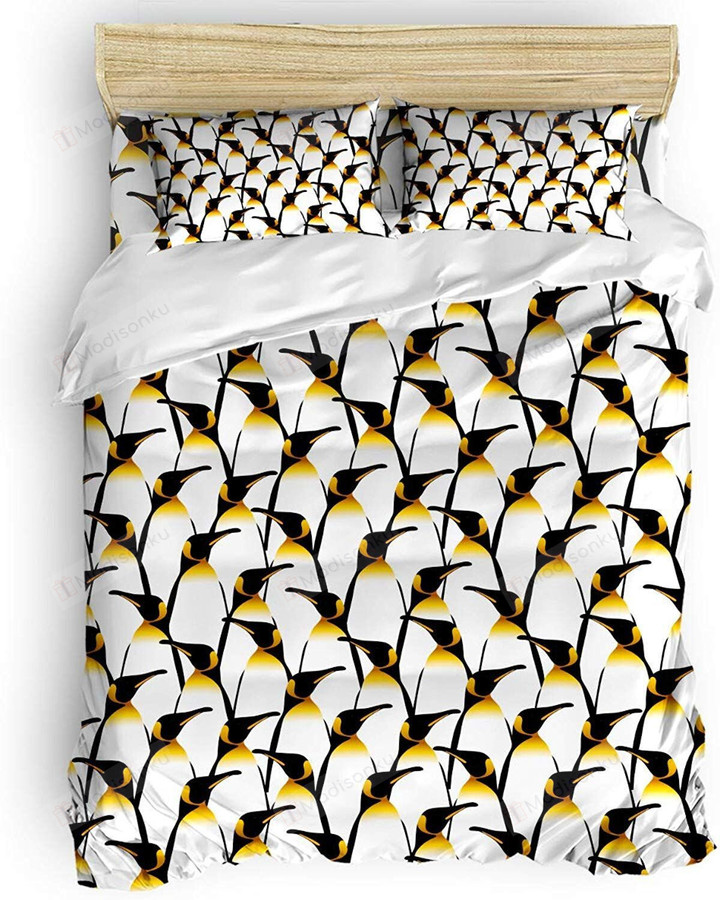 Penguins Cotton Bed Sheets Spread Comforter Duvet Cover Bedding Sets