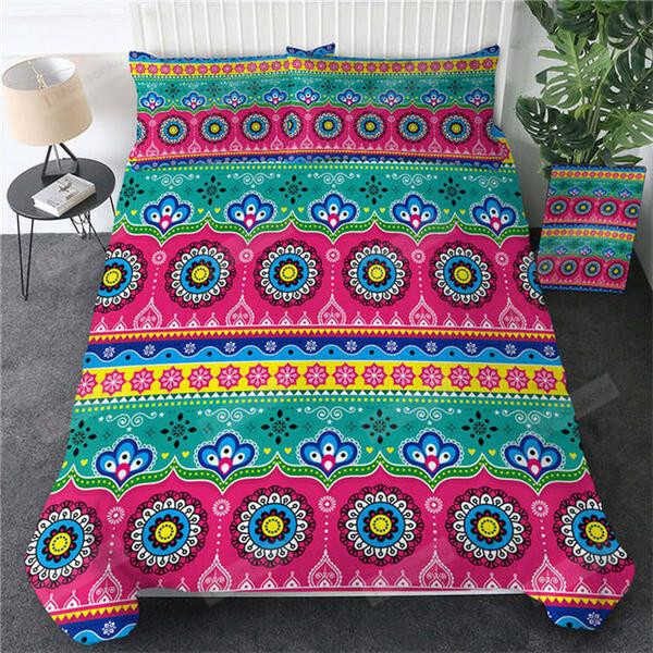 Aztec Geometric Ethnic Cotton Bed Sheets Spread Comforter Duvet Cover Bedding Sets
