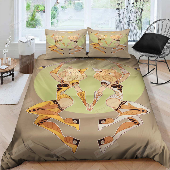 Gemini Cotton Bed Sheets Spread Comforter Duvet Cover Bedding Sets