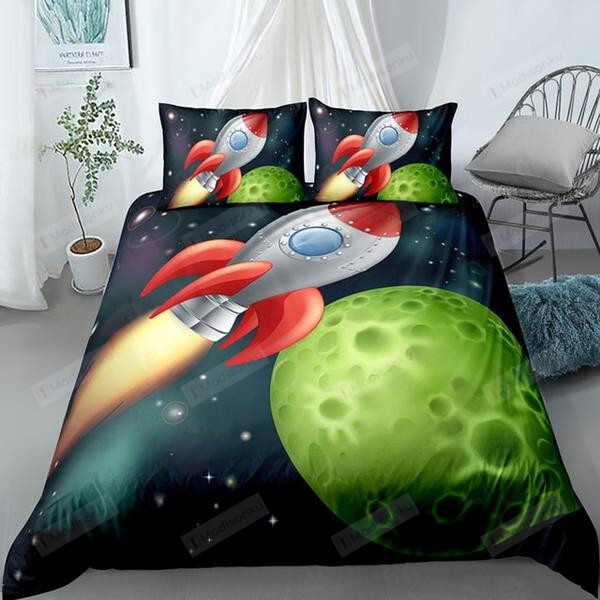 Astronaut Rocket Cotton Bed Sheets Spread Comforter Duvet Cover Bedding Sets