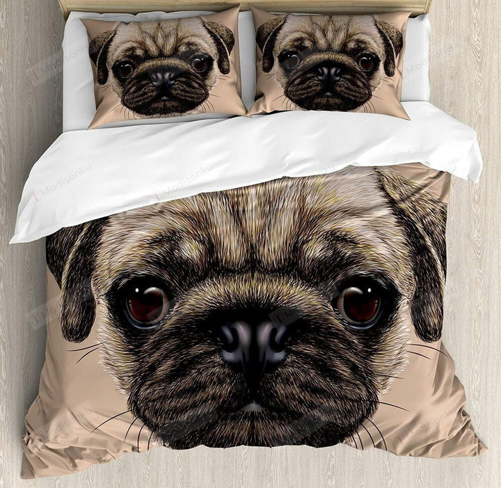 Pug Cotton Bed Sheets Spread Comforter Duvet Cover Bedding Sets