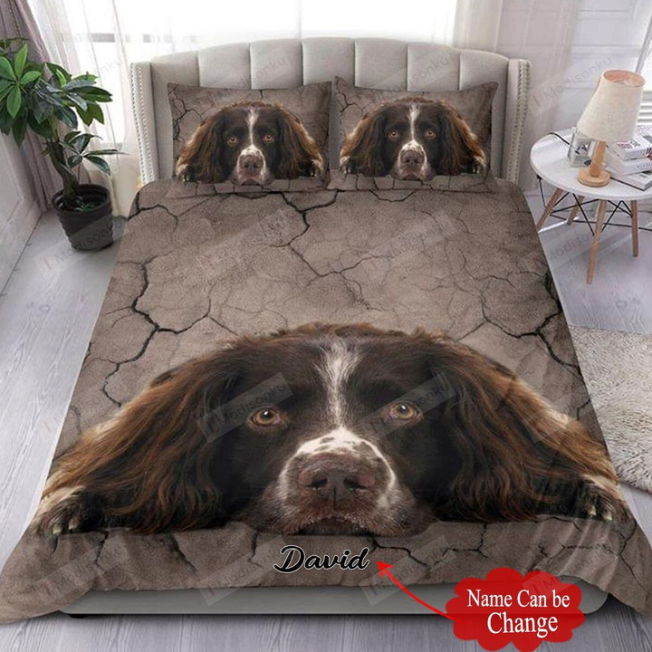 Personalized English Springer Spaniel Dog Cotton Bed Sheets Spread Comforter Duvet Cover Bedding Sets Perfect Gifts For English Springer Spaniel  Lover Gifts For Birthday Christmas Thanksgiving